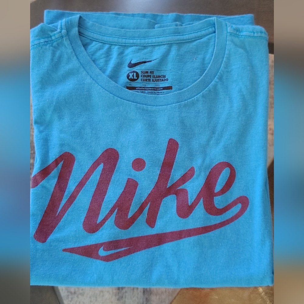 Nike Teal Shirt with Black Swoosh